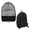 Diamond Plate Large Backpack - Black - Front & Back View