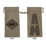 Diamond Plate Large Burlap Gift Bag - Front & Back (Personalized)