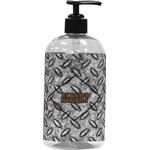 Diamond Plate Plastic Soap / Lotion Dispenser (16 oz - Large - Black) (Personalized)
