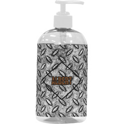 Diamond Plate Plastic Soap / Lotion Dispenser (16 oz - Large - White) (Personalized)