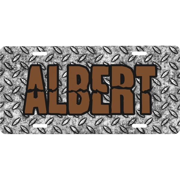 Custom Diamond Plate Front License Plate (Personalized)