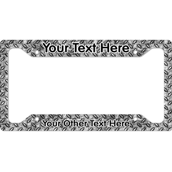 Custom Diamond Plate License Plate Frame - Style A (Personalized)