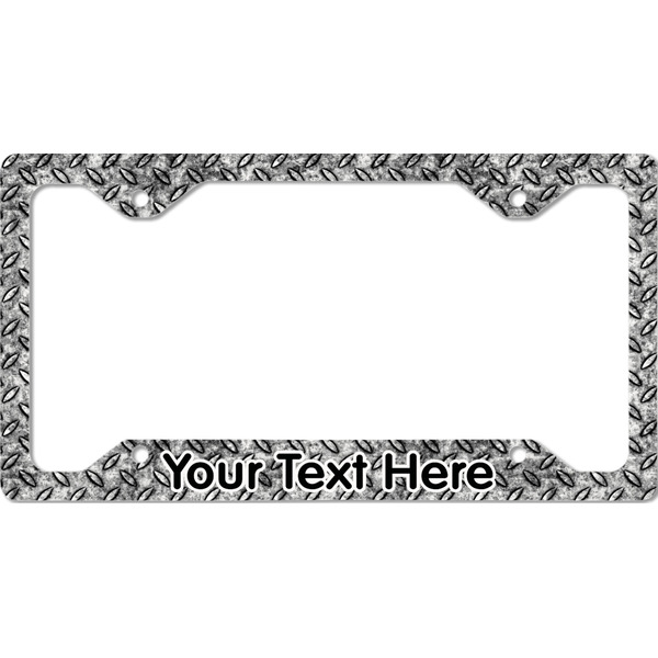 Custom Diamond Plate License Plate Frame - Style C (Personalized)