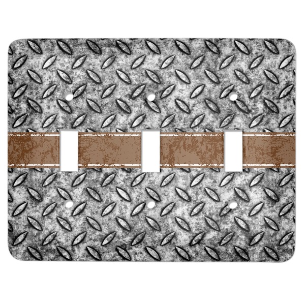 Custom Diamond Plate Light Switch Cover (3 Toggle Plate)