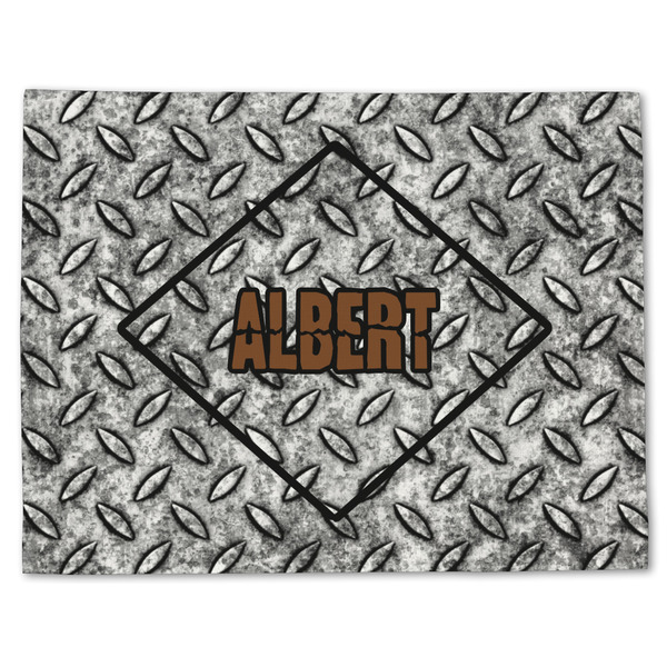 Custom Diamond Plate Single-Sided Linen Placemat - Single w/ Name or Text