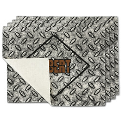 Diamond Plate Single-Sided Linen Placemat - Set of 4 w/ Name or Text