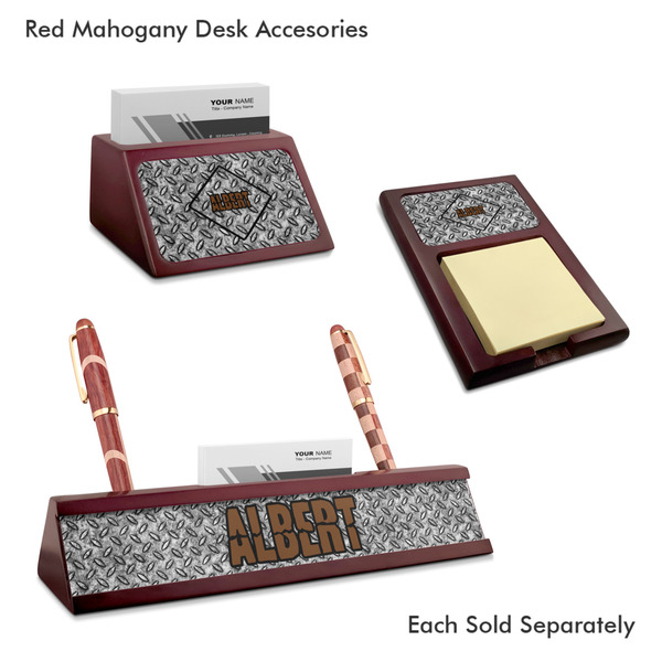Diamond Plate Mahogany Desk Accessories