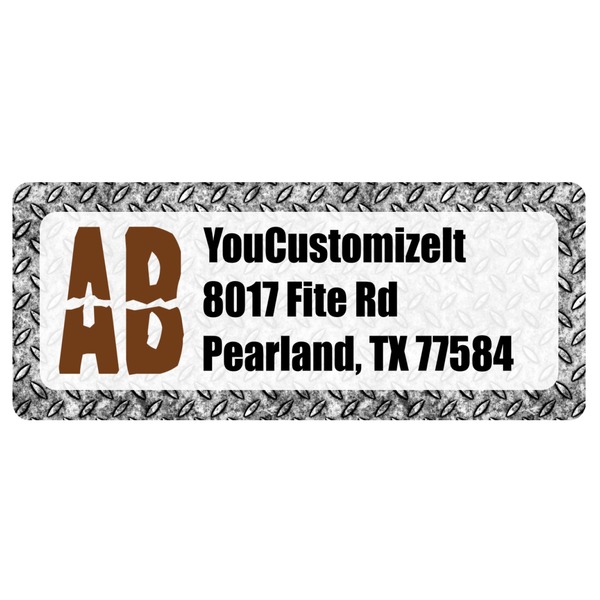Custom Diamond Plate Return Address Labels (Personalized)