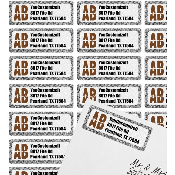Diamond Plate Mailing Label on Envelope - Multiple Labels