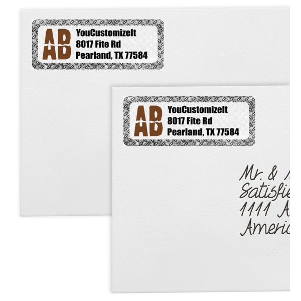 Diamond Plate Mailing Labels - Double Stack Close Up