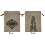 Diamond Plate Medium Burlap Gift Bag - Front & Back (Personalized)