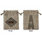 Diamond Plate Medium Burlap Gift Bag - Front & Back (Personalized)