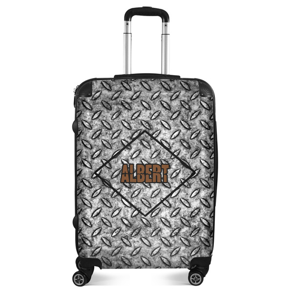 Custom Diamond Plate Suitcase - 24" Medium - Checked (Personalized)