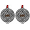 Diamond Plate Metal Ball Ornament - Front and Back