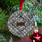 Diamond Plate Metal Ball Ornament - Lifestyle