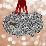 Diamond Plate Metal Ornaments - Double Sided w/ Name or Text