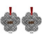 Diamond Plate Metal Paw Ornament - Front and Back