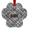Diamond Plate Metal Paw Ornament - Front