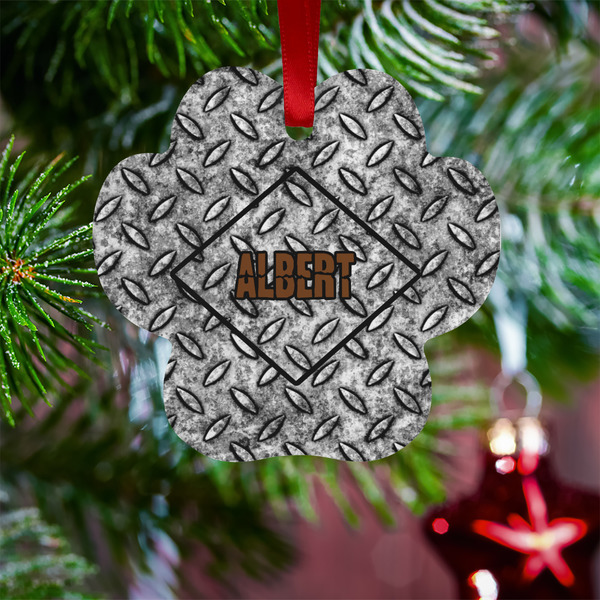 Diamond Plate Metal Paw Ornament - Lifestyle