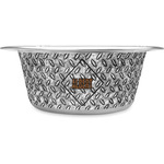 Diamond Plate Stainless Steel Dog Bowl (Personalized)