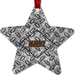 Diamond Plate Metal Star Ornament - Double Sided w/ Name or Text