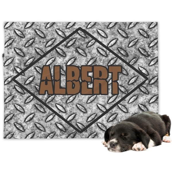 Custom Diamond Plate Dog Blanket - Large (Personalized)