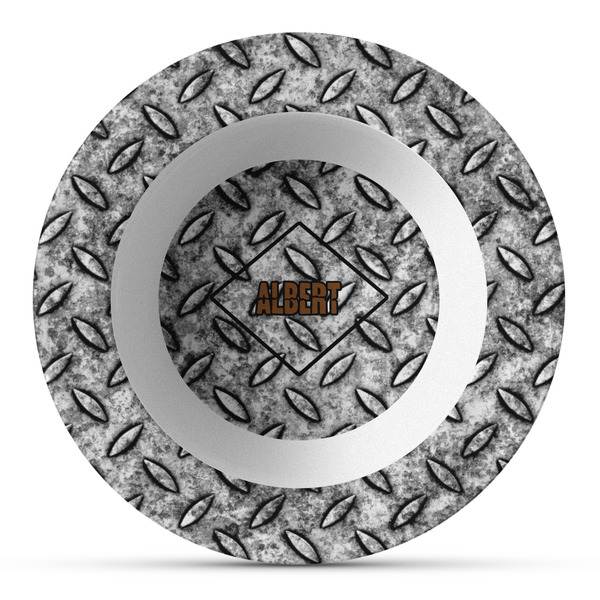 Custom Diamond Plate Plastic Bowl - Microwave Safe - Composite Polymer (Personalized)
