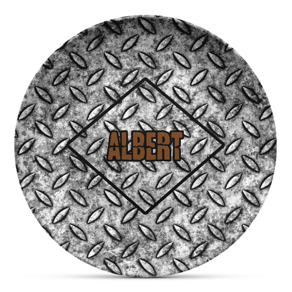 Custom Diamond Plate Microwave Safe Plastic Plate - Composite Polymer (Personalized)