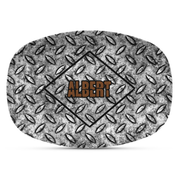 Custom Diamond Plate Plastic Platter - Microwave & Oven Safe Composite Polymer (Personalized)