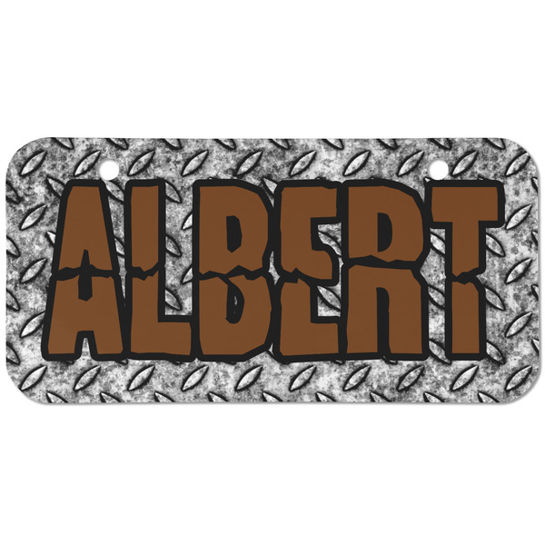 Diamond Plate Mini Bicycle License Plate - Two Holes