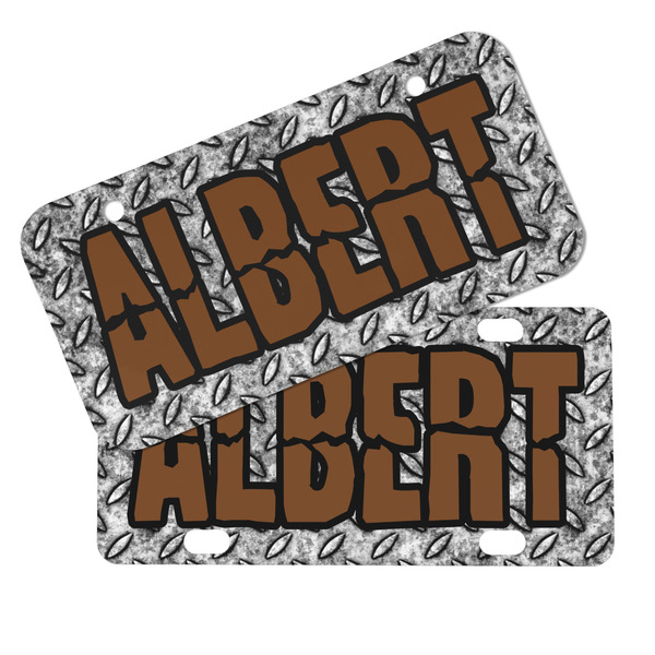 Diamond Plate Mini License Plates - MAIN (4 and 2 Holes)