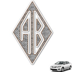 Diamond Plate Monogram Car Decal (Personalized)