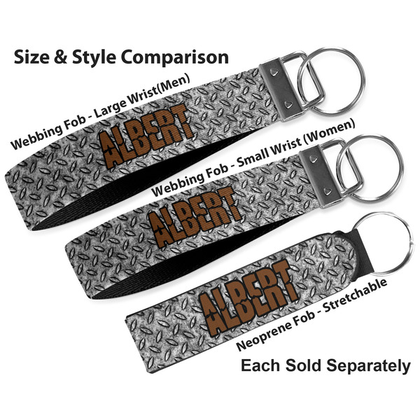 Diamond Plate Multiple Key Ring comparison sizes
