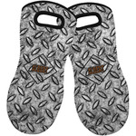 Diamond Plate Neoprene Oven Mitts - Set of 2 w/ Name or Text