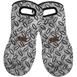 Diamond Plate Neoprene Oven Mitts - Set of 2 w/ Name or Text