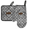 Diamond Plate Left Oven Mitt & Pot Holder Set w/ Name or Text