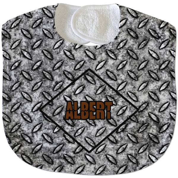 Diamond Plate New Baby Bib - Closed and Folded