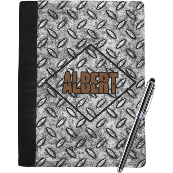 Custom Diamond Plate Notebook Padfolio - Large w/ Name or Text