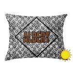 Diamond Plate Outdoor Throw Pillow (Rectangular) (Personalized)