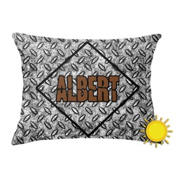 Diamond Plate Outdoor Throw Pillow (Rectangular) (Personalized)