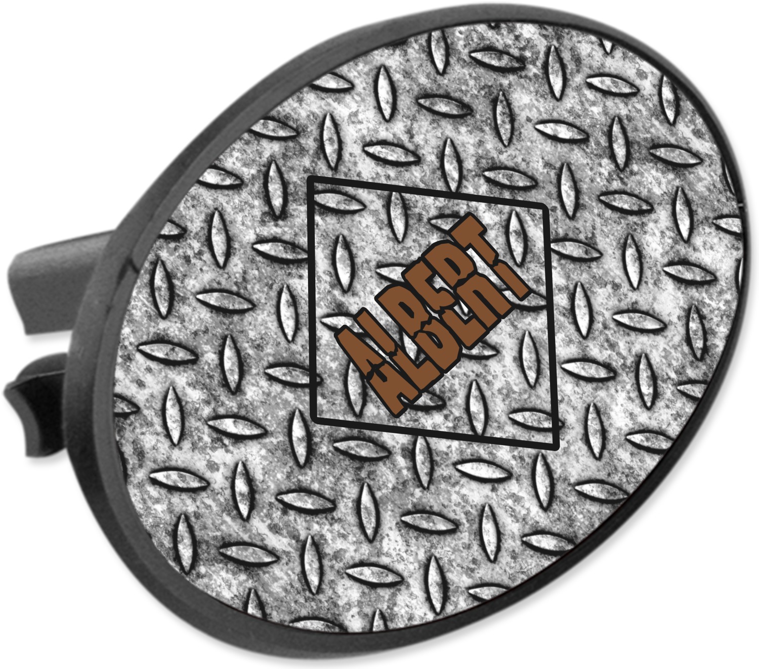 Diamond Plate Oval Trailer Hitch Cover (Personalized) YouCustomizeIt