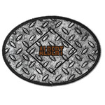Diamond Plate Iron On Oval Patch w/ Name or Text