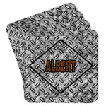 Diamond Plate Paper Coasters w/ Name or Text