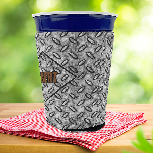 Diamond Plate Party Cup Sleeves - with bottom - Lifestyle