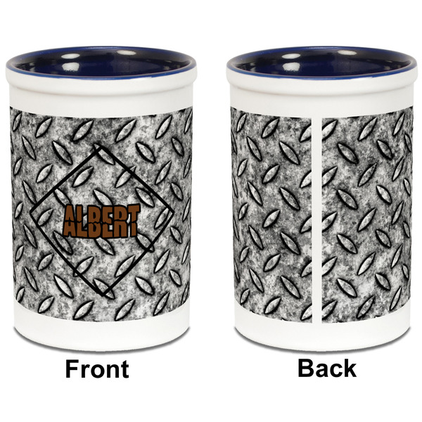 Diamond Plate Pencil Holder - Blue - approval