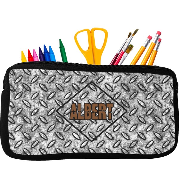 Custom Diamond Plate Neoprene Pencil Case (Personalized)