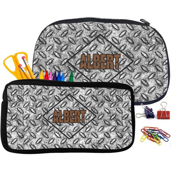 Diamond Plate Pencil / School Supplies Bags Small and Medium