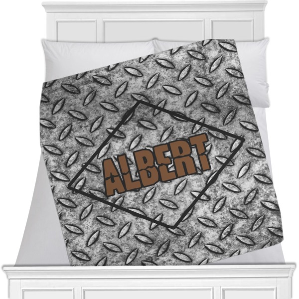Custom Diamond Plate Minky Blanket - Toddler / Throw - 60"x50" - Single Sided (Personalized)