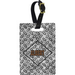 Diamond Plate Plastic Luggage Tag - Rectangular w/ Name or Text