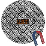Diamond Plate Round Fridge Magnet (Personalized)
